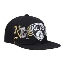 Men's Mitchell & Ness Black Brooklyn Nets Hype Type Snapback Hat