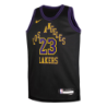 Los Angeles Lakers Nike City Edition Swingman Jersey 23 - Black - Lebron James - Youth