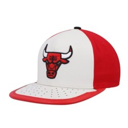 Men's Mitchell & Ness White/Red Chicago Bulls Day One Snapback Hat