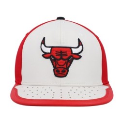 Men's Mitchell & Ness White/Red Chicago Bulls Day One Snapback Hat