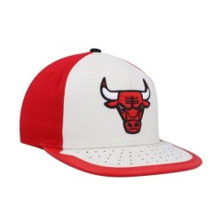 Men's Mitchell & Ness White/Red Chicago Bulls Day One Snapback Hat