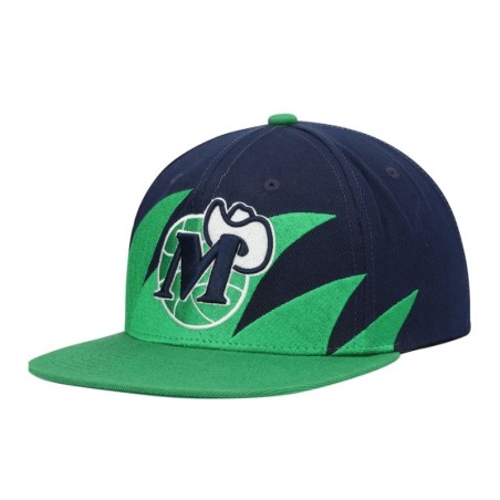 Men's Mitchell & Ness Blue/Green Dallas Mavericks Hardwood Classics Sharktooth Snapback Hat