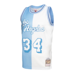 Shaquille O'Neal Powder Blue/White Los Angeles Lakers Hardwood Classics 1996/97 Split Swingman Jersey