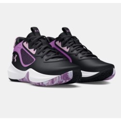 Elementary School UA Lockdown 6 Purple Basketball Shoes