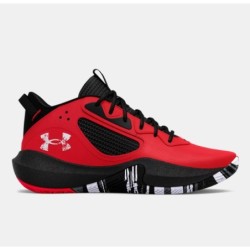 Elementary School UA Lockdown 6 Red Basketball Shoes