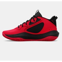 Elementary School UA Lockdown 6 Red Basketball Shoes