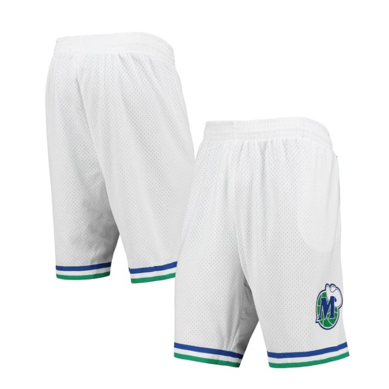 Men's Mitchell & Ness White Dallas Mavericks 1998-99 Hardwood Classics Swingman Shorts