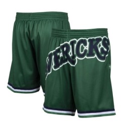 Men's Mitchell & Ness Green Dallas Mavericks Hardwood Classics Big Face 2.0 Shorts