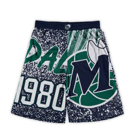 Men's Mitchell & Ness Navy Dallas Mavericks Big & Tall Hardwood Classics Jumbotron Shorts