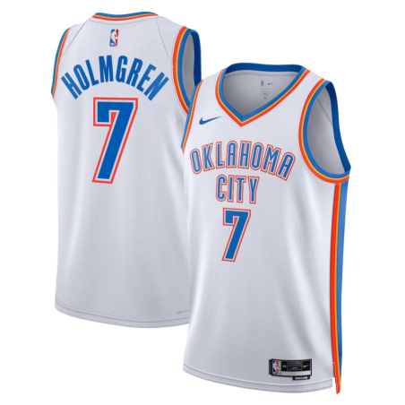 Oklahoma City Thunder Nike Association Edition Swingman Jersey - White - Chet Holmgren