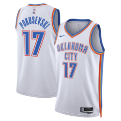 Oklahoma City Thunder Nike Association Edition Swingman Jersey - White - Aleksej Pokusevski