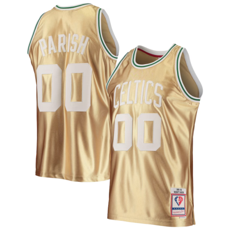 Robert Parish Gold Boston Celtics 75th Anniversary 1985/86 Hardwood Classics Swingman Jersey