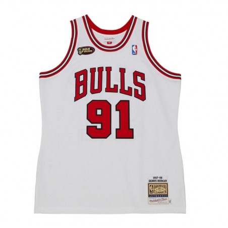 CHICAGO BULLS AUTHENTIC MITCHELL & NESS DENNIS RODMAN 1997 HOME FINALS JERSEY