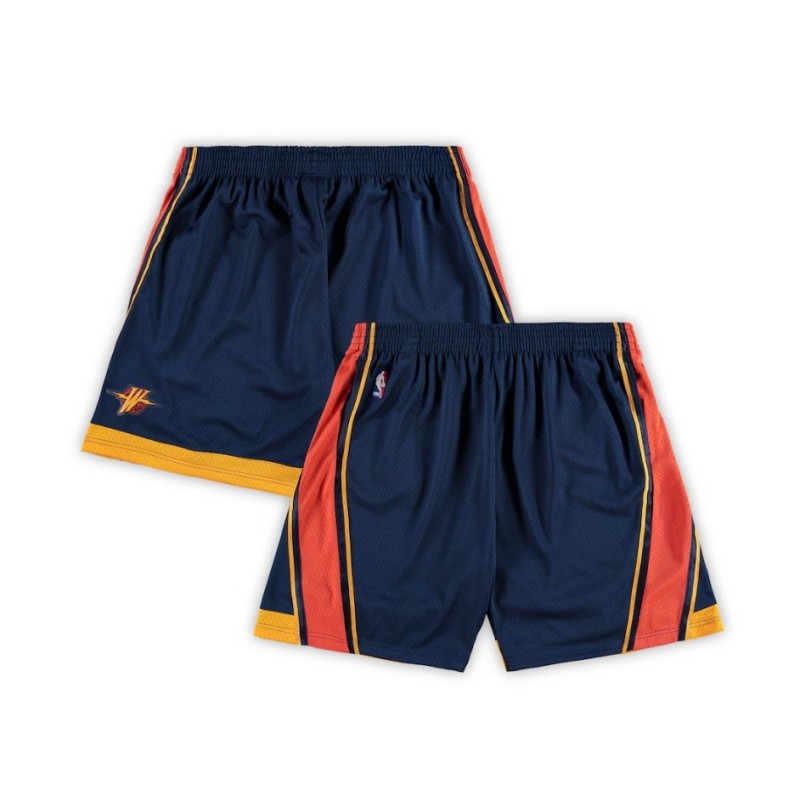 Navy Golden State Warriors Hardwood Classics Team Swingman Shorts