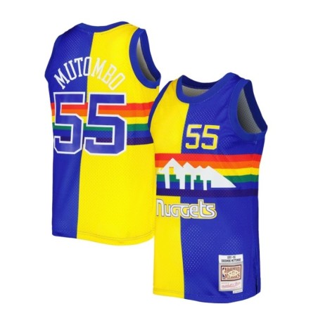 Men's Royal/Gold Denver Nuggets Hardwood Classics 1991/92 Split Swingman Jersey