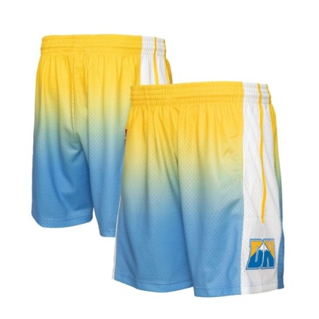 Men's Yellow/Blue Denver Nuggets 2006/07 Hardwood Classics Fadeaway Swingman Shorts