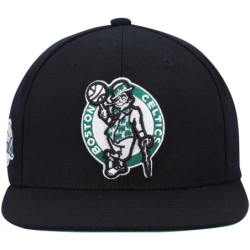 Men's Mitchell & Ness Boston Celtics 2008 NBA Finals Hardwood Classic Top Shot Black Snap Hat