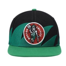 Men's Mitchell & Ness Black/Kelly Green Boston Celtics Hardwood Classic Shark Tooth Snap Hat