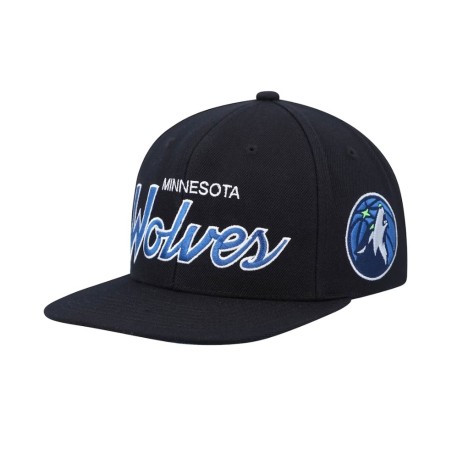 Men's Black Minnesota Timberwolves Hardwood Classic Script 2.0 Snap Back Hat