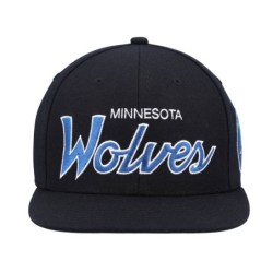 Men's Black Minnesota Timberwolves Hardwood Classic Script 2.0 Snap Back Hat