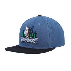 Men's Mitchell & Ness Blue/Black Minnesota Timberwolves Classic Two-Tone 2.0 Snap Back Cap