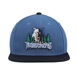 Men's Mitchell & Ness Blue/Black Minnesota Timberwolves Classic Two-Tone 2.0 Snap Back Cap