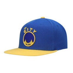 Men's Mitchell & Ness Royal/Gold Golden State Warriors Hardwood Classics Snapback Hat