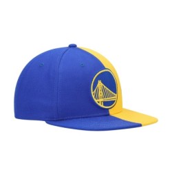 Men's Mitchell & Ness Royal/Gold Golden State Warriors Team Half and Half Snapback Hat