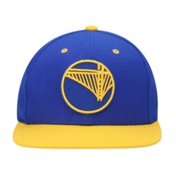 Men's Mitchell & Ness Royal/Gold Golden State Warriors Upside Down Snapback Hat